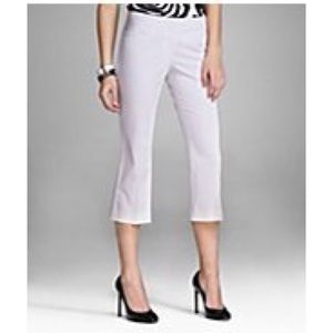 Express White Croppped Wide Waistband Editor Pant